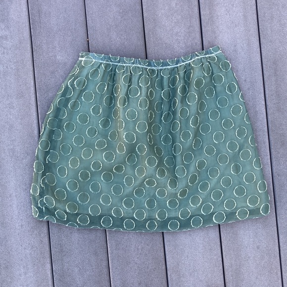 J. Crew green polka dot silk and linen skirt, size 4 - Picture 8 of 8